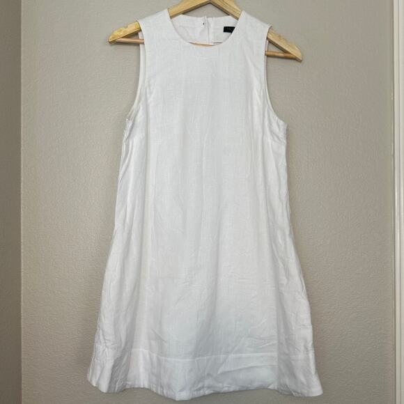 Rag and Bone White Sleeveless Mini Dress, Cotton/Linen, Beachy LWD, Size Medium - Picture 2 of 9